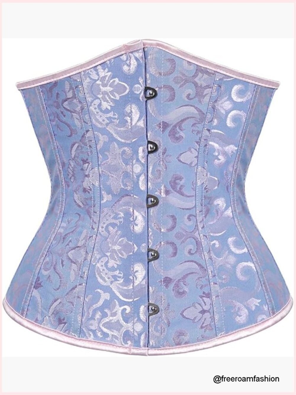 Underbust Corset Top Waist Cincher Satin Lace Up Boned Gothic Bustier